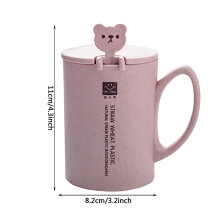 Mug à café vintage avec couvercle et cuillère (1 pièce)
