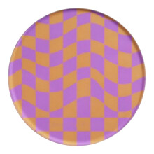 Acrylic Checkerboard Coasters 3.7in Round Set