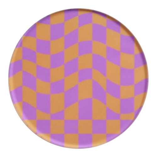 Acrylic Checkerboard Coasters 3.7in Round Set