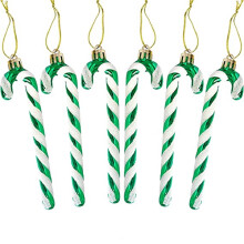 Enfeites de bengala doce para árvore de Natal (6 peças)