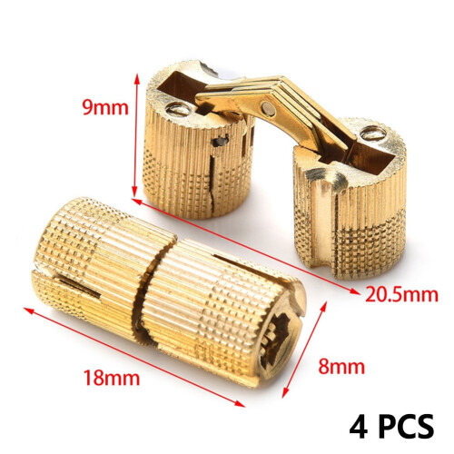 Brass Copper Concealed Barrel Hinge 4 Pack