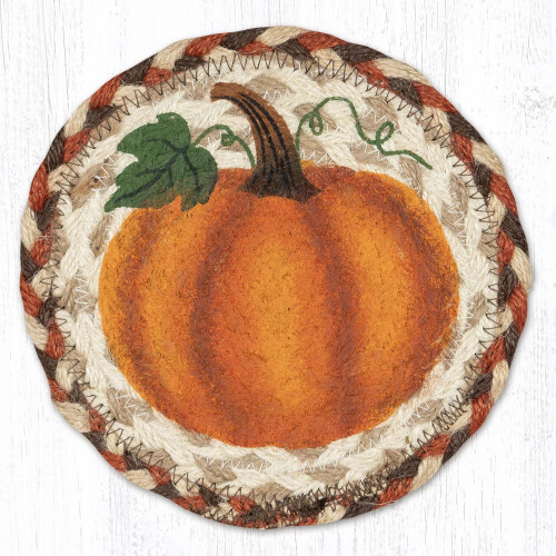 Pumpkin Round Coaster 7 x 7 Inches