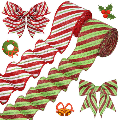 Cinta de grosgrain navideña Yoyauz, 5 yardas