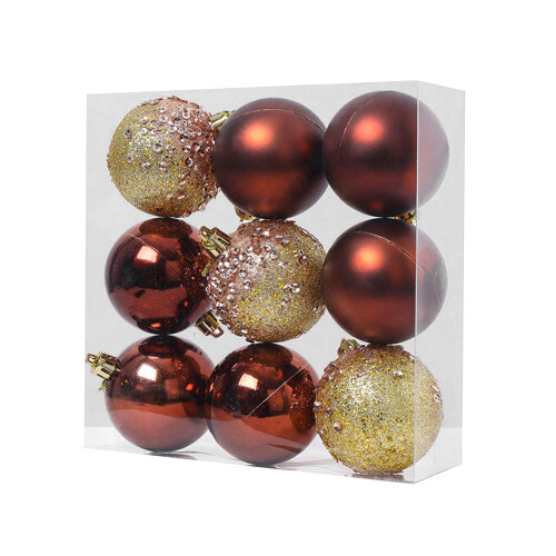 Christmas tree balls blue 6 cm 9-pack indoor decoration