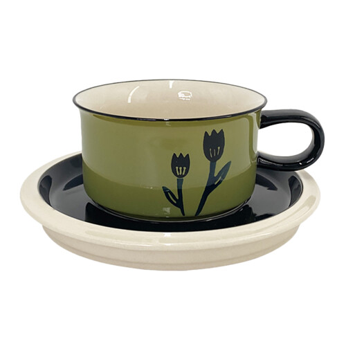 1Set Keramikbecher-Set Mit Und Untertasse Für