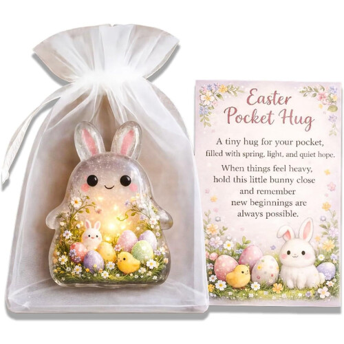 Lapin de Pâques à poche avec carte message