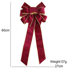 Christmas bow outdoor decoration glitter gold edge 1 piece