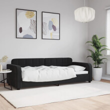 vidaXL sovesofa sort 80x200 cm betrukket med fløjl