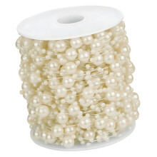 60M Long Artificial Pearls Strand Resin Pearls-yellowish white