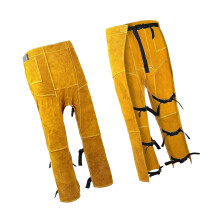 Tablier de soudage en cuir fendu solide, avec boucles à-Jaune