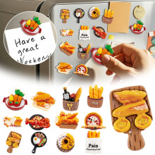 Aimants décoratifs 3D pour réfrigérateur, motif aliments mignons, lot de 6