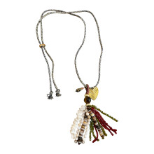 Trendy handgemaakte kralen franje ketting trui ketting-B