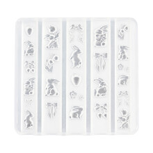 Siliconen Nail Art mal met 3D konijn aardbei bloem ontwerp voor