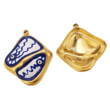 Handcrafted Stainless Steel Eye Charm For Necklace-royal blue