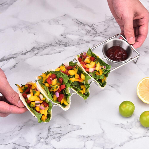 Ensemble de 4 supports à tacos en acier inoxydable 2