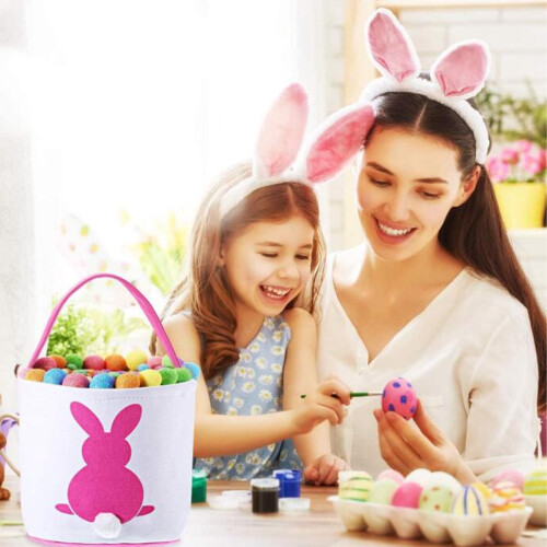 Easter bunny handbag with rabbit ears, green, 1 piece 2