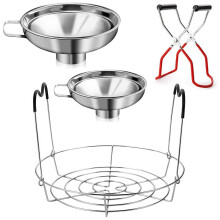Kit de mise en conserve avec grille, pinces et entonnoirs (4 pièces)