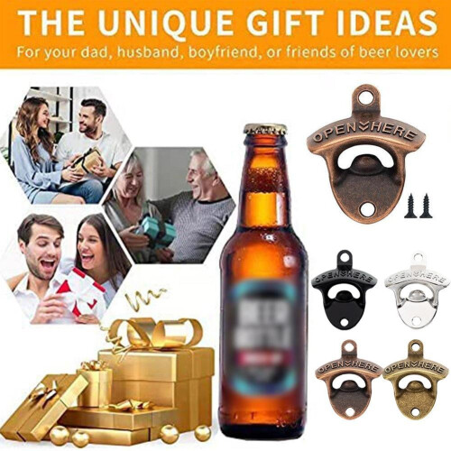 Wall Mounted Bottle Opener Retro Alloy 1 Piece 2