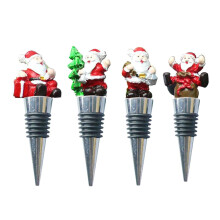 Silicone Santa Snowman Wine Bottle Stopper (4 Pack)