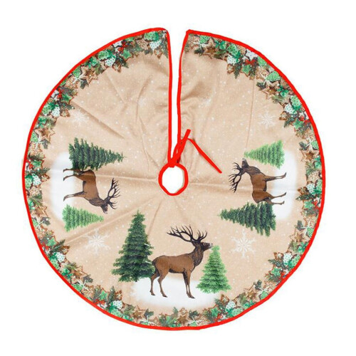 Saia de Natal vermelha de 81 cm (32 polegadas) com estampa de rena