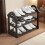 Plastic Shoe Rack Black 3-Tier Ventilated Slats 4