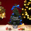 Mini Blue Artificial Christmas Tree 30cm with Bow and 1