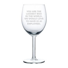 Verre à vin humoristique pour patron, 30 cl