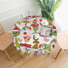 Polyester Round Tablecloth 60 in – Water-Resistant &