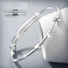 Sterling Silver Adjustable Bangle Bracelet for Women