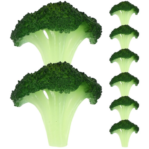 Fette di broccoli artificiali, decorazione realistica, 8 pezzi