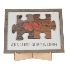 Mother and Child Heart Wooden Puzzle