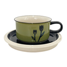 1Ensemble Ensemble Tasse Sous-Tasse En Céramique Pour Café