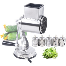 Stainless Steel Rotary Vegetable Grater with 5 Blades