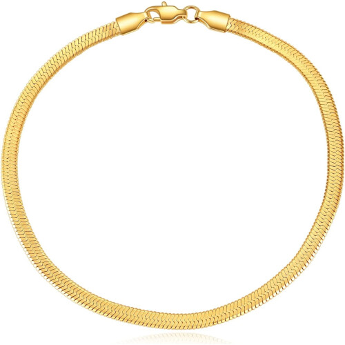 18K Gold Plated Snake Chain Anklet Bracelet
