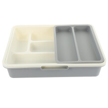 Portable Cutlery Box for Kitchen Drawers, Stackable Plastic