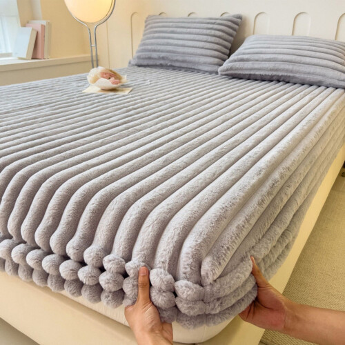 Fleece hoeslaken van microvezel, queensize, 38 cm diep.