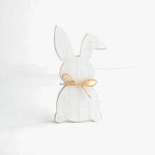 Wooden Easter Bunny Ornament Plaid Design1Piece