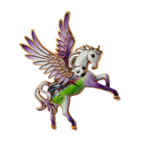 Delicate Flying Horse Crystal Broche voor dames heren-Paars