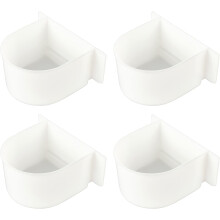 Lot de 4 mangeoires et abreuvoirs blancs pour cage Ă perroquet