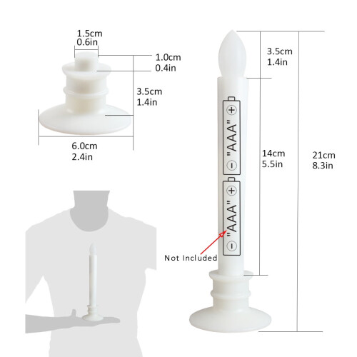 Candele a cono senza fiamma a 6 LED con telecomando e timer 2
