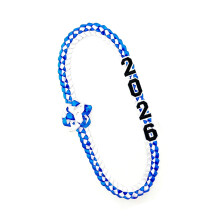 Afstuderen lint bloem ketting handgemaakte-blauw en wit