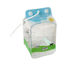 Boîte de rangement élégante transparente-lait de dessin animé