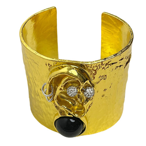 Thick Open Face Pattern Bracelet Modern Art Inspired-196