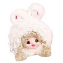 Adorable Rabbit Plush Key Ring Doll Hanging Ornament-White