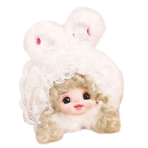 Adorable Rabbit Plush Key Ring  Doll Hanging Ornament-White