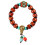 Handmade Turquoise Beaded Stretch Bracelet Featuring Yak Bone-C 1