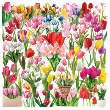 Autocollant thème Floral, étiquette PET étanche, 100-tuli p