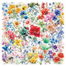 100Pcs Decorative Flower Sticker Adhesive PET-in k flower