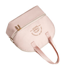 Large Capacity Insulated Lunch Bag With Double-Pink 2