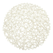 Ronde placemats van geweven papiervezels, 15 inch (38 cm), set van 12 (wit)